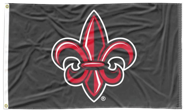 Louisiana Lafayette- Fleur Black 3x5 Flag