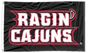 Louisiana Lafayette- Ragin Cajuns Black 3x5 Flag