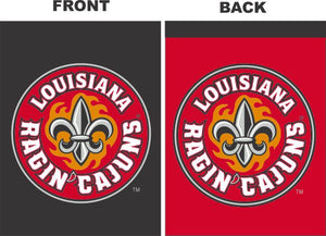Louisiana Lafayette - Ragin Cajuns Black and Red Garden Flag