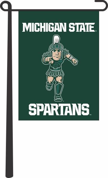 Michigan State - MSU Sparty Green Garden Flag