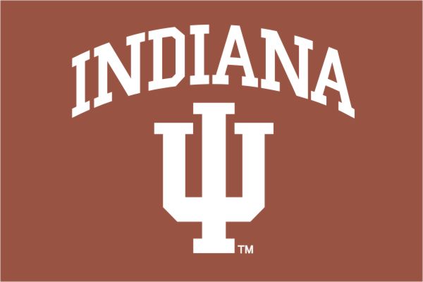 Red Indiana University 3x5 Flag with Indiana Logo and Trident Logo