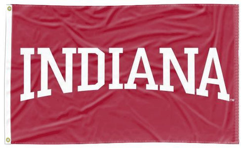 Red Indiana University 3x5 Flag with Indiana Logo
