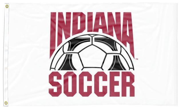 Indiana - Hoosiers Soccer White 3x5 Flag