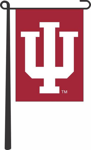 Red Indiana University 13x18 Garden Flag with Indiana University Logo 