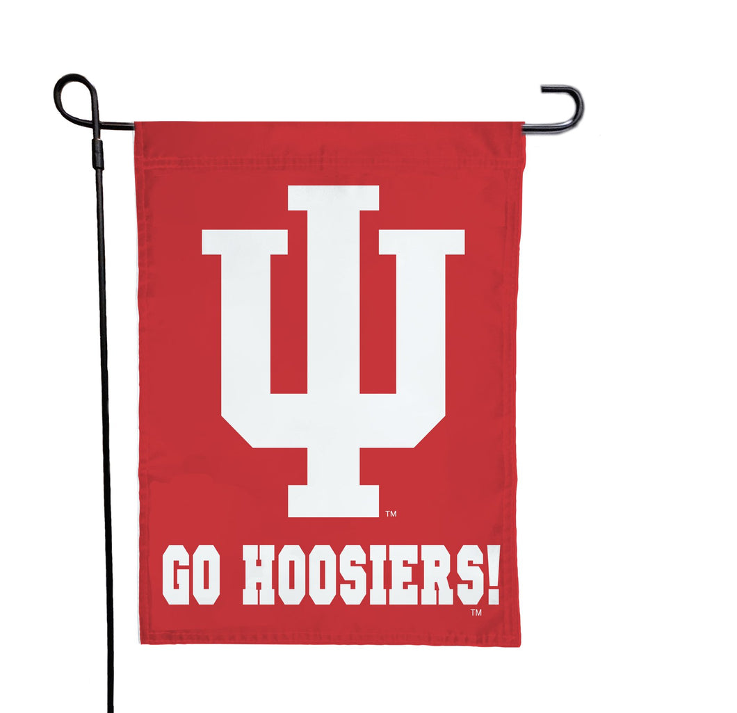Red Indiana University 13x18 Garden Flag with Indiana University Logo and Go Hoosiers