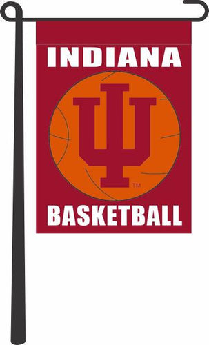 Red Indiana University 13x18 Garden Flag with Indiana Basketball Logo