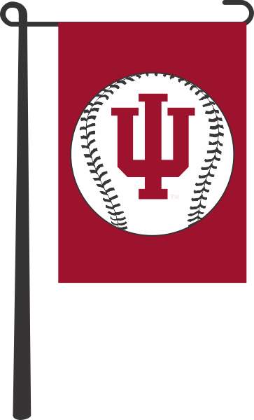 Red 13x18 Indiana Baseball Garden Flag