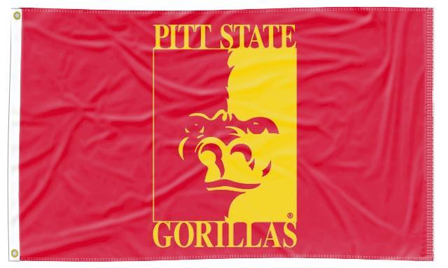 Pittsburg State University - Gorillas Red 3x5 Flag