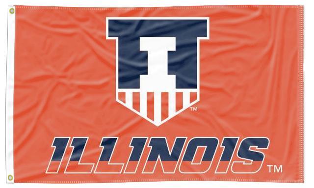 Illinois - Fighting Illini Shield 3x5 Flag