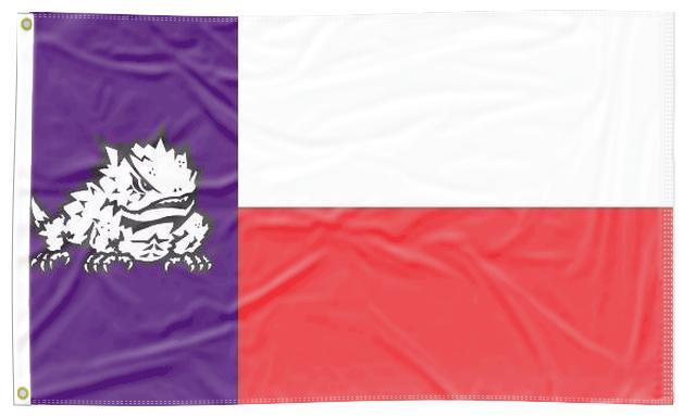 Texas Christian University (TCU) - Flag of Texas Style 3x5 Flag