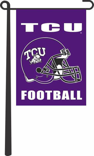 Purple 13x18 TCU Football Garden Flag