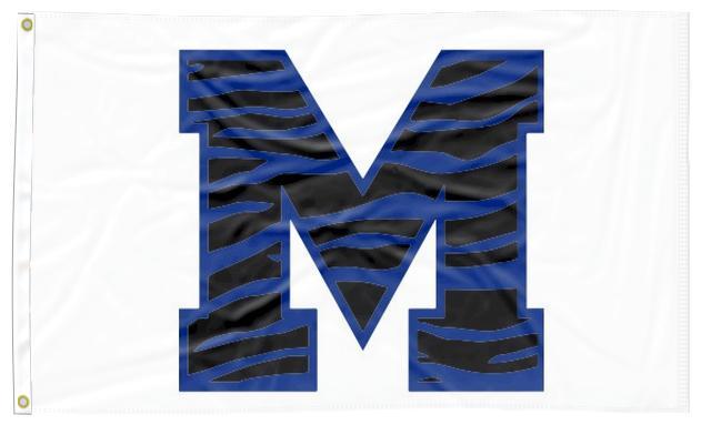 Memphis - M Tiger White 3x5 Flag