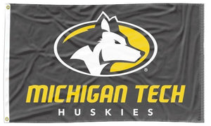 Michigan Tech - Huskies Black 3x5 Flag