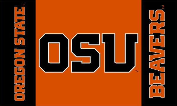 3 Panel 3x5 Oregon State Flag with Oregon State University Logo and OSU Beavers Logo