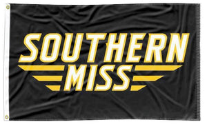University of Southern Mississippi - Southern Miss Black 3x5 Flag