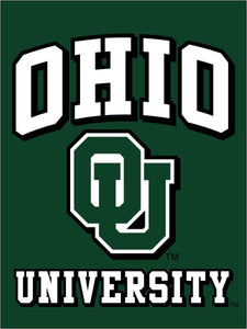 Green Ohio University House Flag with Ohio OU University Logo