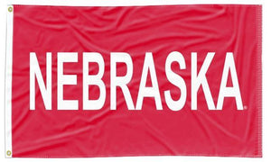 University of Nebraska - NEBRASKA Red 3x5 Flag