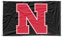 Load image into Gallery viewer, Black 3x5 University of Nebraska Flag with Red N
