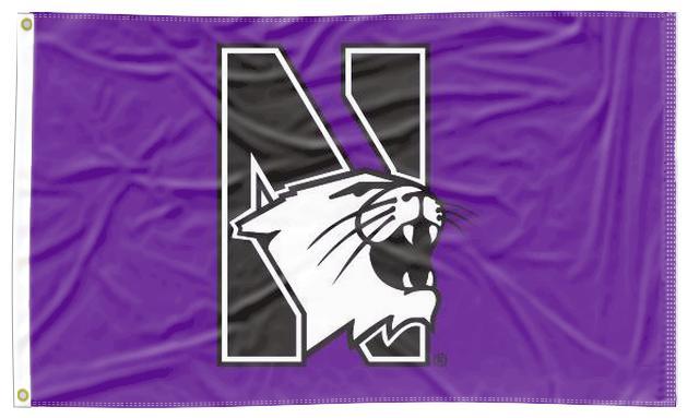 Northwestern University - N Wildcat Purple 3x5 Flag