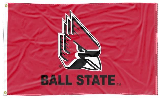 Ball State University - Cardinal Head 3x5 Flag