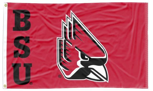 Ball State University - BSU Cardinal Head 3x5 Flag