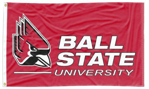 Ball State University - Cardinal Head Ball State University 3x5 Flag
