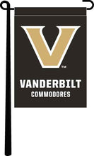 Load image into Gallery viewer, Black 13x18 Vanderbilt Commodores Garden Flag
