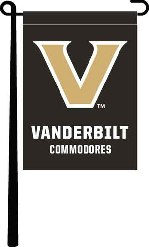 Black 13x18 Vanderbilt Commodores Garden Flag