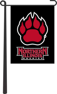 Northern Illinois University - Huskies Paw Black Garden Flag