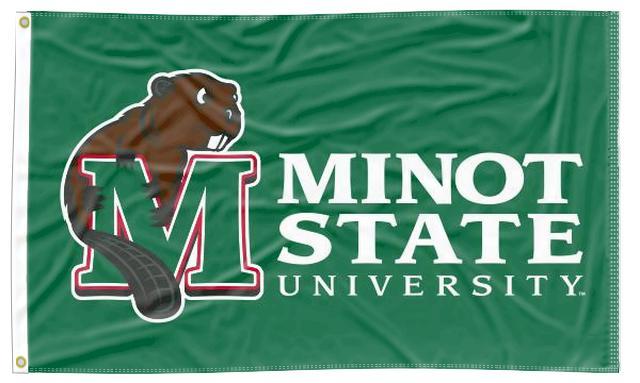 Minot State - University Green 3x5 flag
