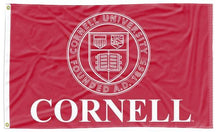 Load image into Gallery viewer, Red Cornell University 3x5 Flag with University Seal Logo and Two Metal Grommets
