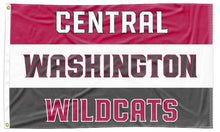 Load image into Gallery viewer, Central Washington University - Wildcats 3 Panel 3x5 Flag
