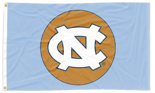 Blue 3x5 University of North Carolina Basketball Flag and Two Metal Grommets