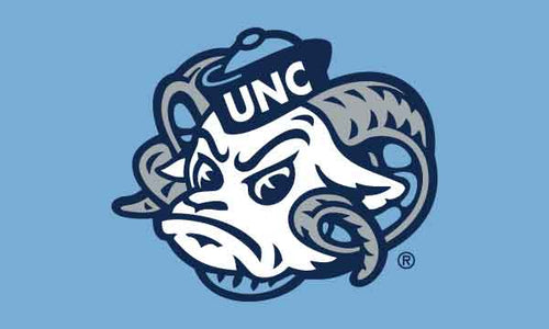 Blue 3x5 University of North Carolina Flag with Rameses Head Logo