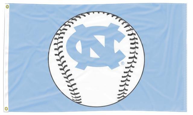 Blue 3x5 University of North Carolina Baseball Flag and Two Metal Grommets