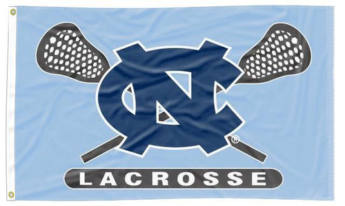 Blue 3x5 North Carolina Lacrosse Flag with Two Grommets