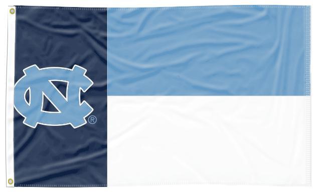 3 Panel 3x5 Texas State Flag Style North Carolina Tar Heels Flag and Two Grommets