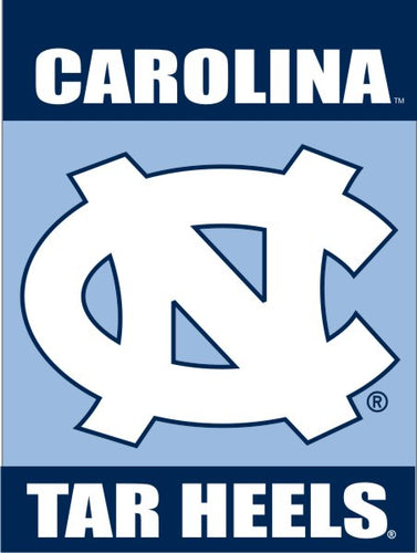 University of North Carolina House Flag with 3 Panel Carolina Tar Heels Logo