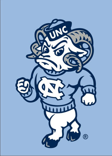Blue University of North Carolina House Flag with Rameses Logo