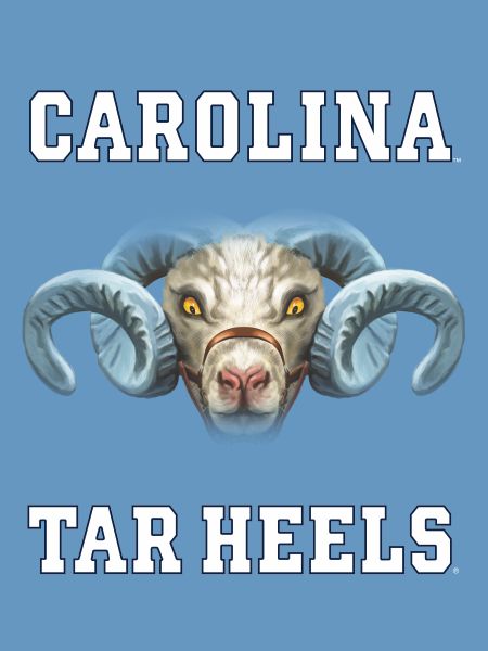 Blue University of North Carolina House Flag with Ram Eyes Logo