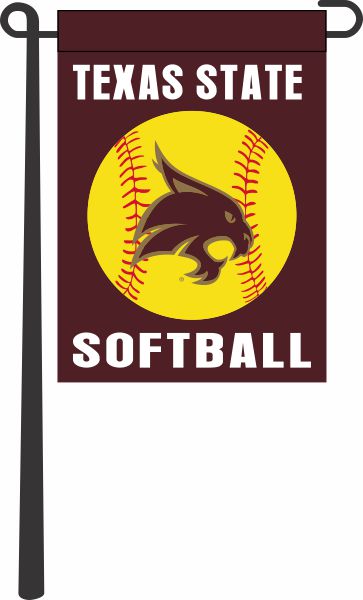 Maroon 13x18 Texas State Softball Garden Flag