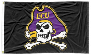 East Carolina University - Pirate Crossbones Black 3x5 Flag