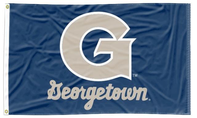 Navy Blue Georgetown Flag with G Georgetown Logo and Two Metal Grommets