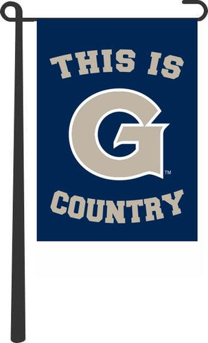 Navy Blue Georgetown University 13x18 Garden Flag with This Is Georgetown Country Logo