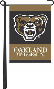 Oakland University - Grizzlies Black and Gold Garden Flag