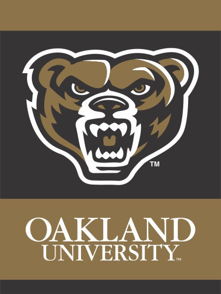 Oakland University - Grizzlies Black and Gold House Flag