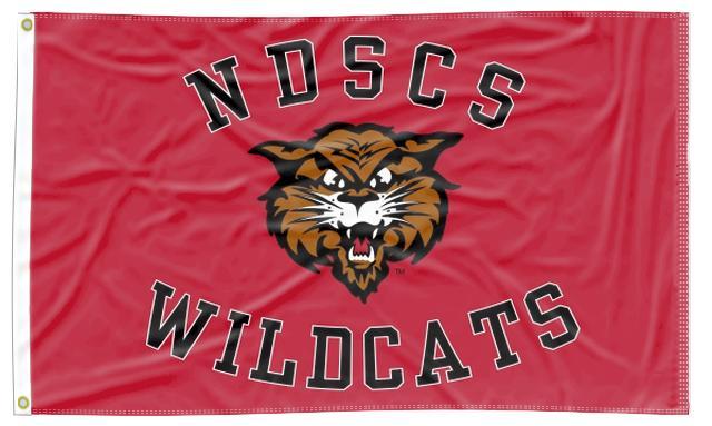 North Dakota State College of Science - NDSCS Wildcats Red 3x5 Flag