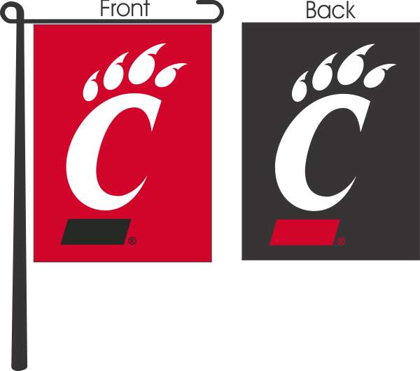 University of Cincinnati - 2 Sided C Paw Garden Flag