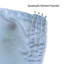 Load image into Gallery viewer, Quadruple Stitched flyends of Light blue 3x5 foot wide Baruch College Flag with two metal grommets

