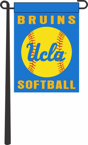 Blue 13x18 UCLA Softball Garden Flag